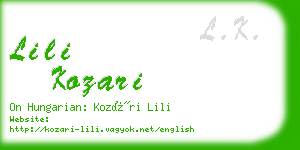 lili kozari business card